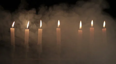 Candles With Smoke On Black Background Stock Footage 48976687