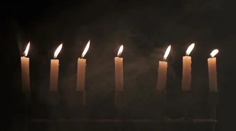 Candles With Smoke On Black Background Stock Footage 48977000
