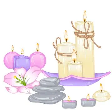 Candles spa object Stock Illustration