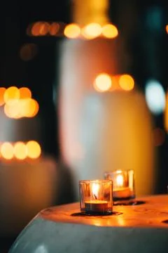 Candles in spa zone Stock Photos