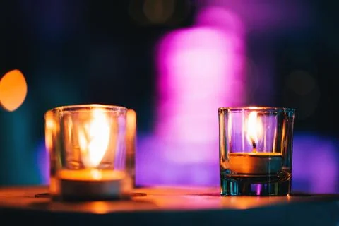 Candles in spa zone Stock Photos
