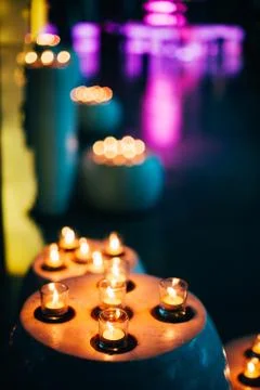 Candles in spa zone Stock Photos