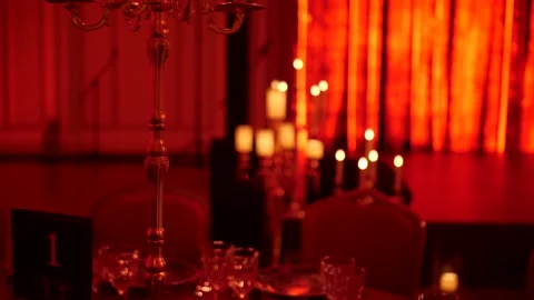Candles on the stage Stock Footage 194693172
