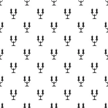 Candles on stand pattern seamless vector Stock Illustration
