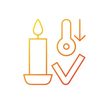 Candles storage at room temperature gradient linear vector manual label icon Stock Illustration