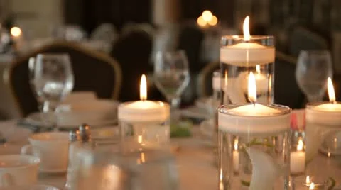 Candles on table 스톡 동영상 12030468