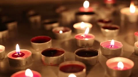 Candles on the table Stock Footage 57140395