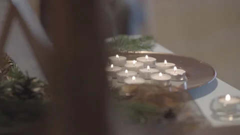 Candles on a table Stock Footage 149241065