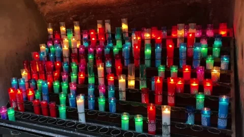 Candles in a temple Stock Footage 243169367