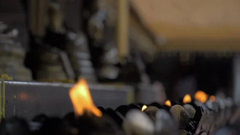 Candles At Thai Temple Video stock 120545961