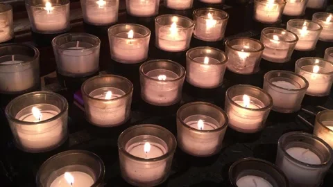 Candles tight shot Stock Footage 296911686