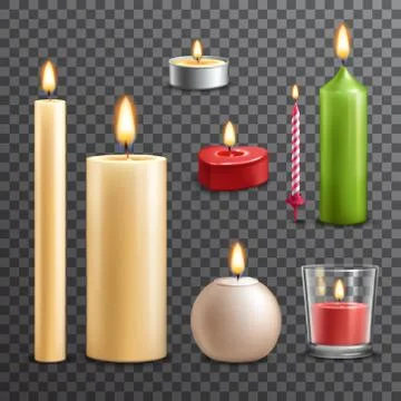 Candles transparent set Stock Illustration
