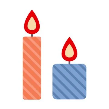 Candles in trendy flat style. Vector illustration. EPS 10. Stock Illustration