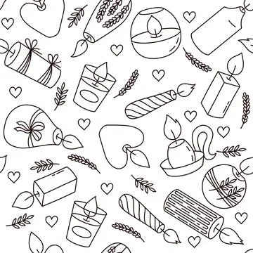 Candles vector pattern Illustrazione stock