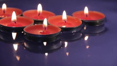 Candles on the water Stock Footage 76398053