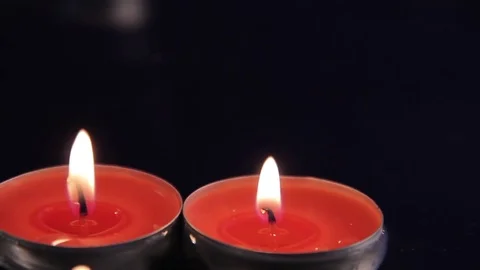 Candles on the water Stock Footage 76398109