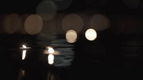 Candles in the water Stock Footage 77922918