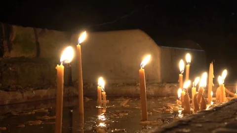 Candles in the water Stock Footage 116772906