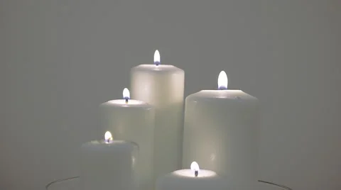 Candles on a white background Stock Footage 52702543