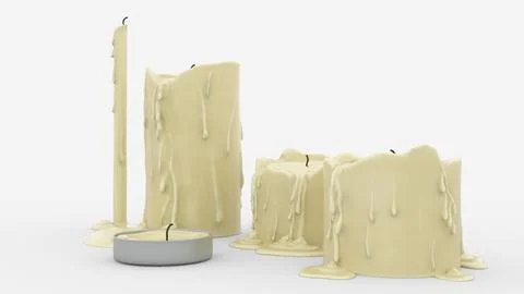 Candles on white background Stock Illustration