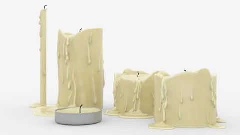 Candles on white background Stock Illustration