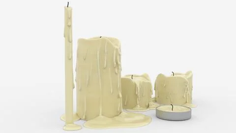 Candles on white background Stock Illustration
