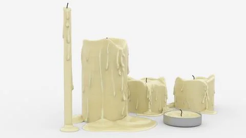 Candles on white background Stock Illustration