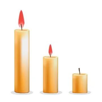 Candles on white background. Vector illustration in trendy flat style. ESP 10. Stock Illustration