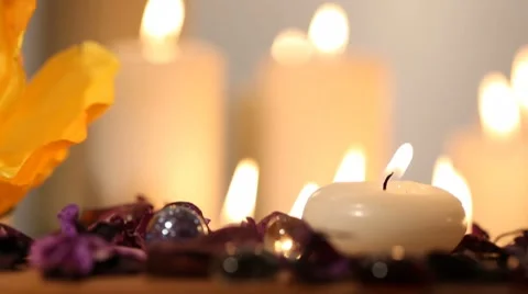 Candles. White backgroung Stock Footage 7749093