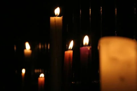 Candles in the wind Stock Photos