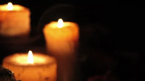 CandlesCamMoveLeftStop Stock Footage 8919419