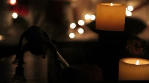 CandlesCamMoveRightLights Stock Footage 8919366