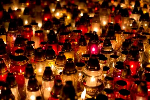 Candless in the cemetery Stock Photos