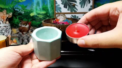 Candlestick and tea candle Video stock 219477876