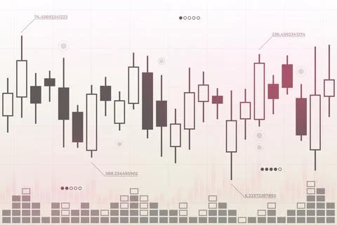 Candlestick bar chart monochrome design, data analytics, stock market trading 스톡 일러스트