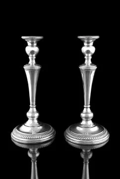 Candlestick on a black background Foto stock