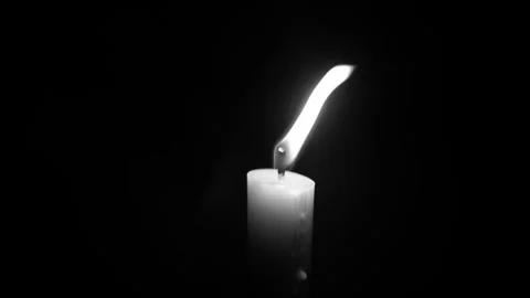 Candlestick Burning In A Dark Room. Stock Footage 321624951