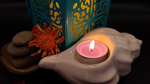 Candlestick with a candle Stock Footage 329936921