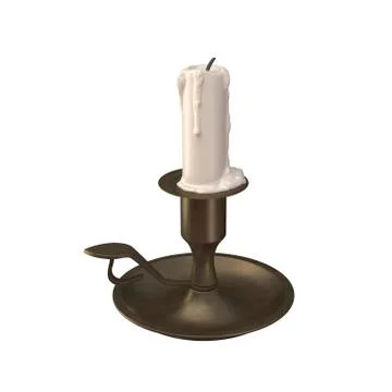 Candlestick with a candle isolated on a white background Stock Illustration