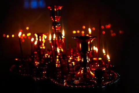 Candlestick with candles Stock Photos