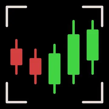 Candlestick Chart Analysis vector Crypto Trading colored icon or logo element Illustrazione stock