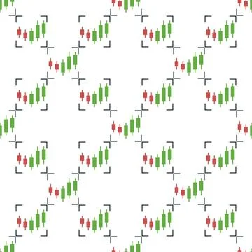 Candlestick Chart Analysis vector Cryptocurrency Trading seamless pattern Stock Illustration