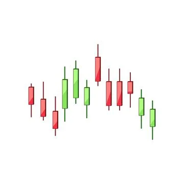 Candlestick chart analyzing stock market trading data イラスト素材