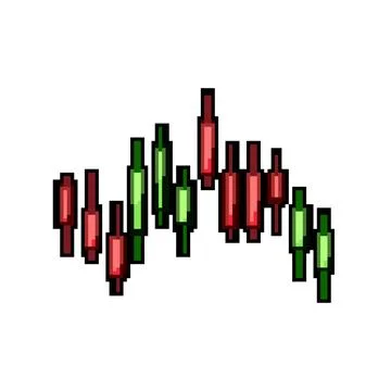 Candlestick chart analyzing stock market trading data Stock Illustration