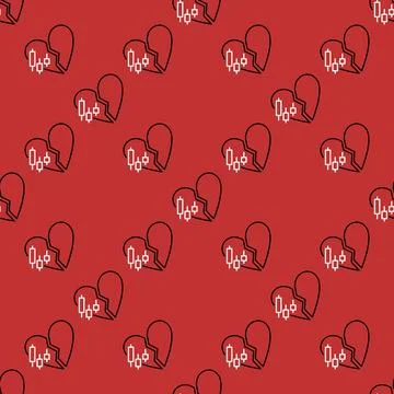Candlestick Chart and Broken Heart vector Crypto Trading seamless pattern i.. Stock Illustration