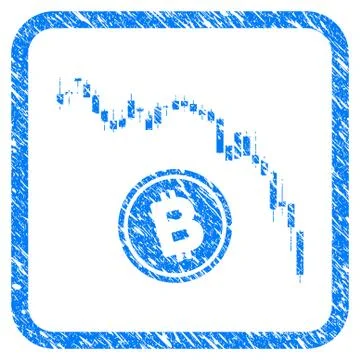 Candlestick Chart Bitcoin Fall Framed Stamp イラスト素材