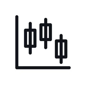 Candlestick Chart Black White Line Icon Editable Stroke Vector Symbol Stock Illustration
