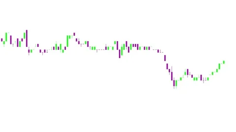 Candlestick chart on color background of stock market investment trade. Stock Footage 83417573