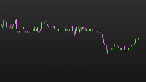 Candlestick chart on color background of stock market investment trade. Stock Footage 83417999
