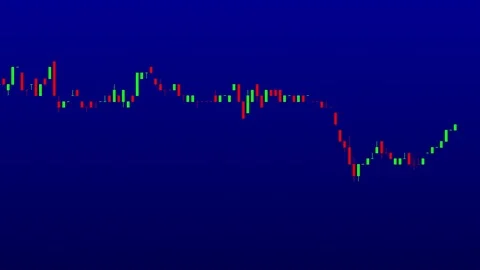 Candlestick chart on color background of stock market investment trade. Stock Footage 83418517